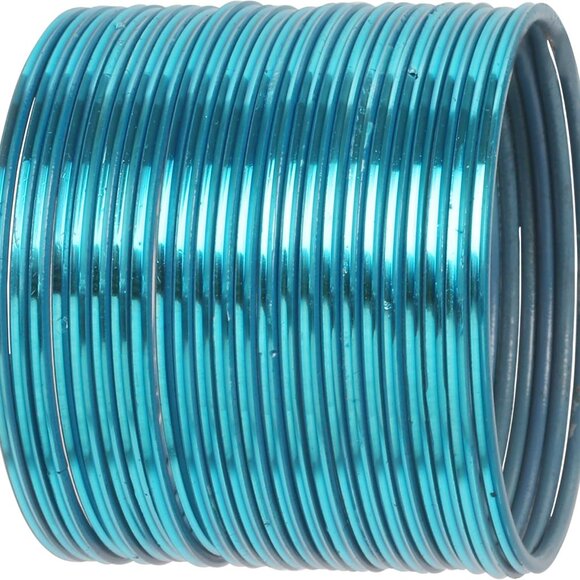 Indian Textured Blue Alloy Bangle Set of 24 Women Elegant Designer Jewelry - Picture 1 of 8